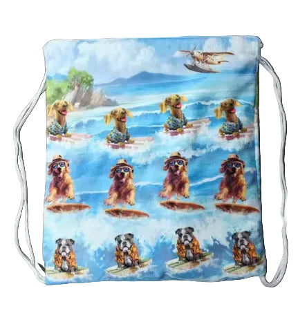 Surfing Dogs Backpack Towel (1 pocket)
